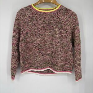 John + Jenn Womens Colorful Shaker Knit Sweater XS Oversized Retro‎ Slouchy